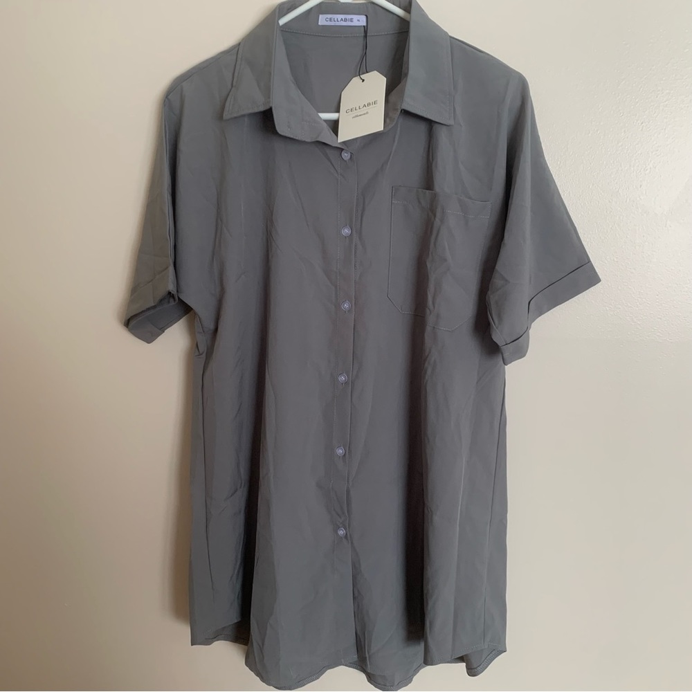 Cellabie Button Down Green/Grey Shirt Men’s XL NWT